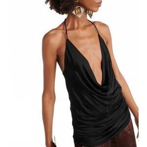 NEW TOM FORD sleeveless jersey top in black